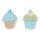 Set coppia mollette Cupcake azzurre